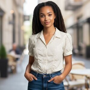 Worthington Polka Dot Button Down Shirt